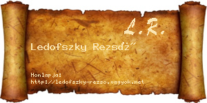 Ledofszky Rezső névjegykártya