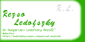 rezso ledofszky business card